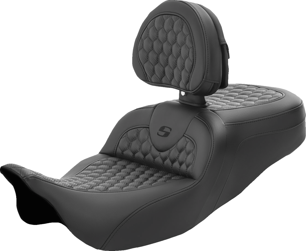 Saddlemen RoadSofa™ Seat - Honeycomb - With Backrest - FL '08-'24