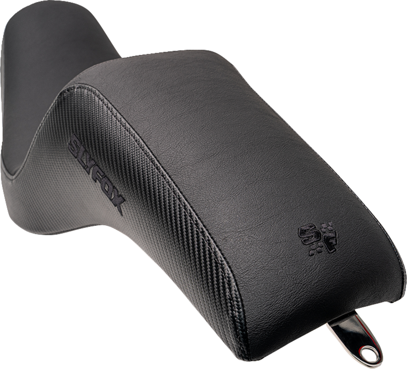 Slyfox Drifter Seat - Black Logo - Black Vinyl W/ Slipstop - Carbon Fiber - Dyna '96-'03
