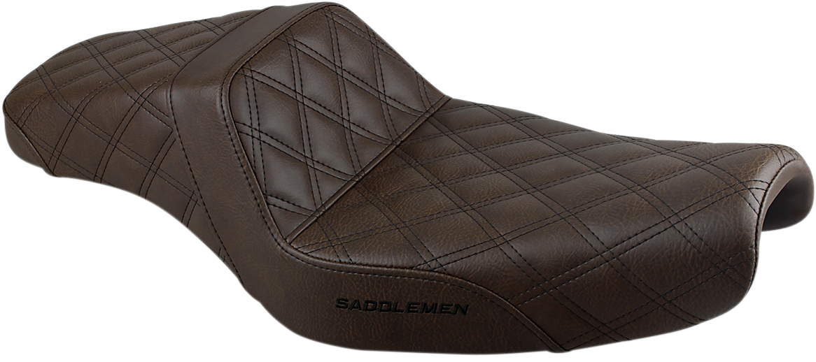Saddlemen Step-Up Seat - Full Lattice Stitch - Brown - XL