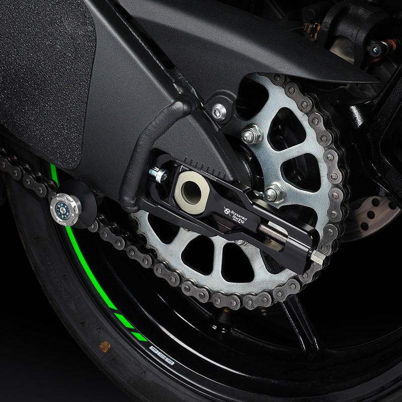 Bonamici Racing Chain Adjuster With Caliper Support - Kawasaki ZX-6R - BLACK