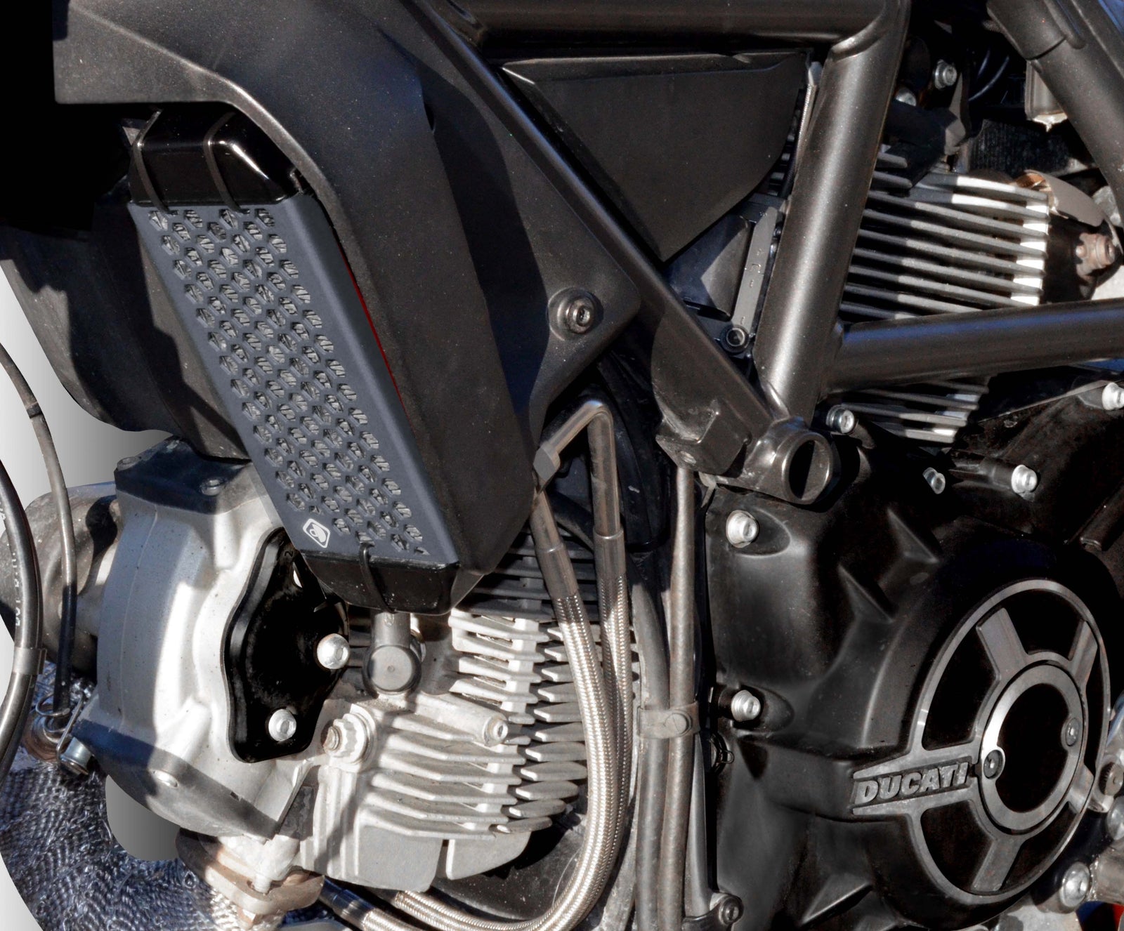 Ducabike DBK GR03 Scrambler Oil Cooler Guard - SMOKE