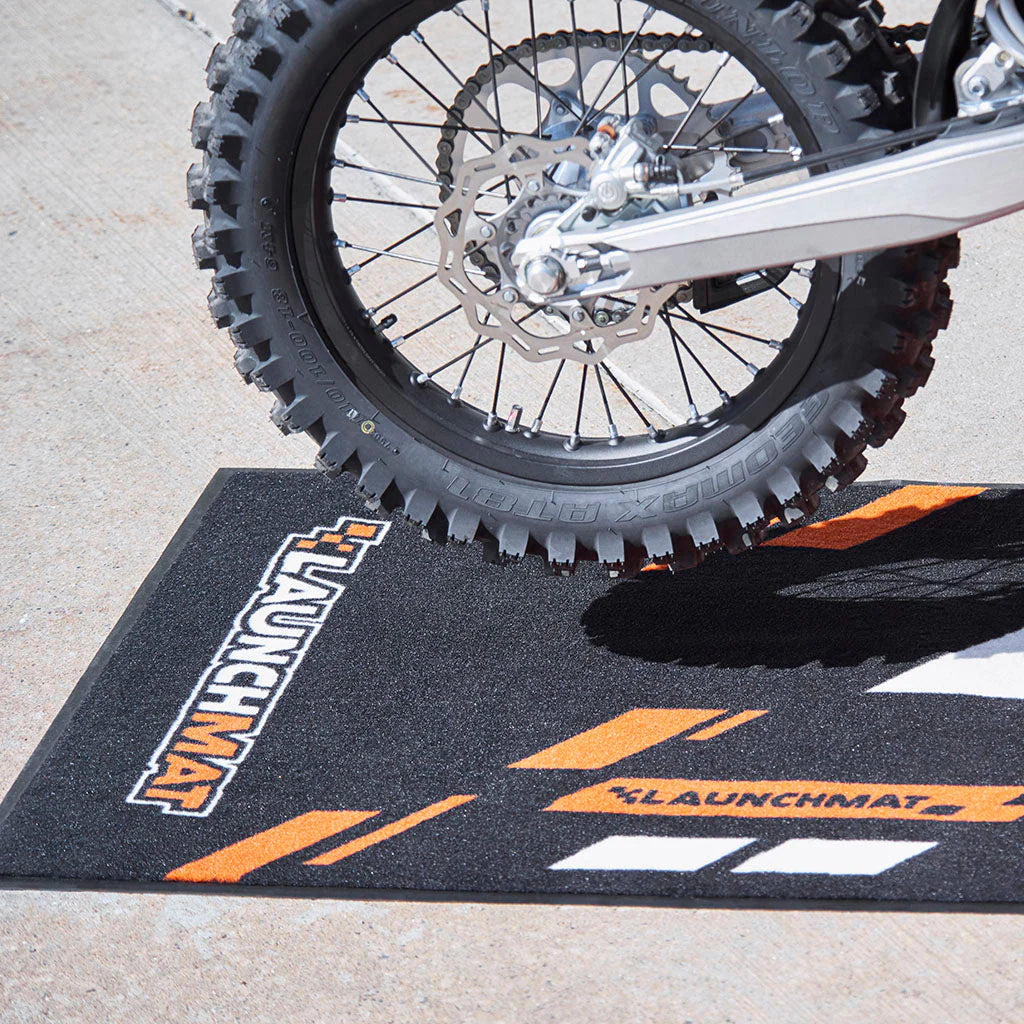 Launchmat Carpeted Motorcycle Mats (Block Design)