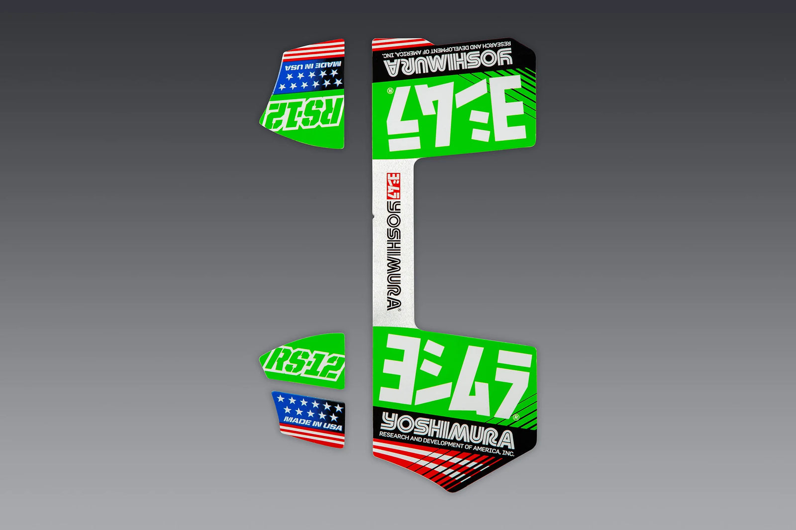 Yoshimura RS-12 OE Branded Four Piece Decal Kit - KAWASAKI