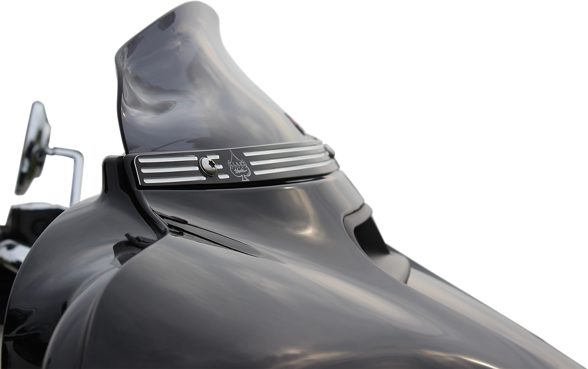 Klock Werks Flare® Windshield - 4" - Dark Smoke - '14-'25 FLH