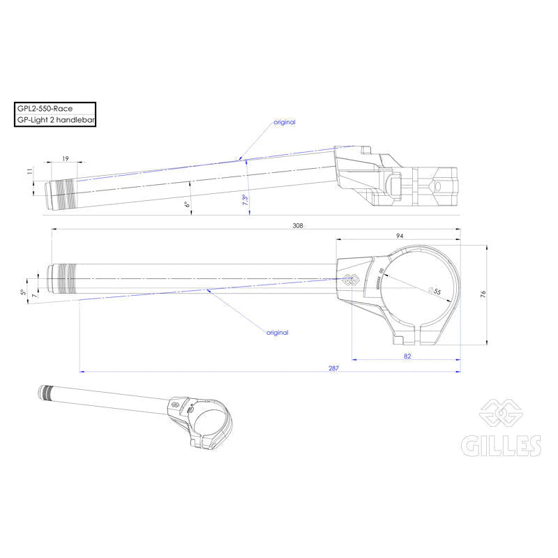 Gilles Tooling GP-Light 2 Clip On Handle Bar Kit For BMW S1000RR K67