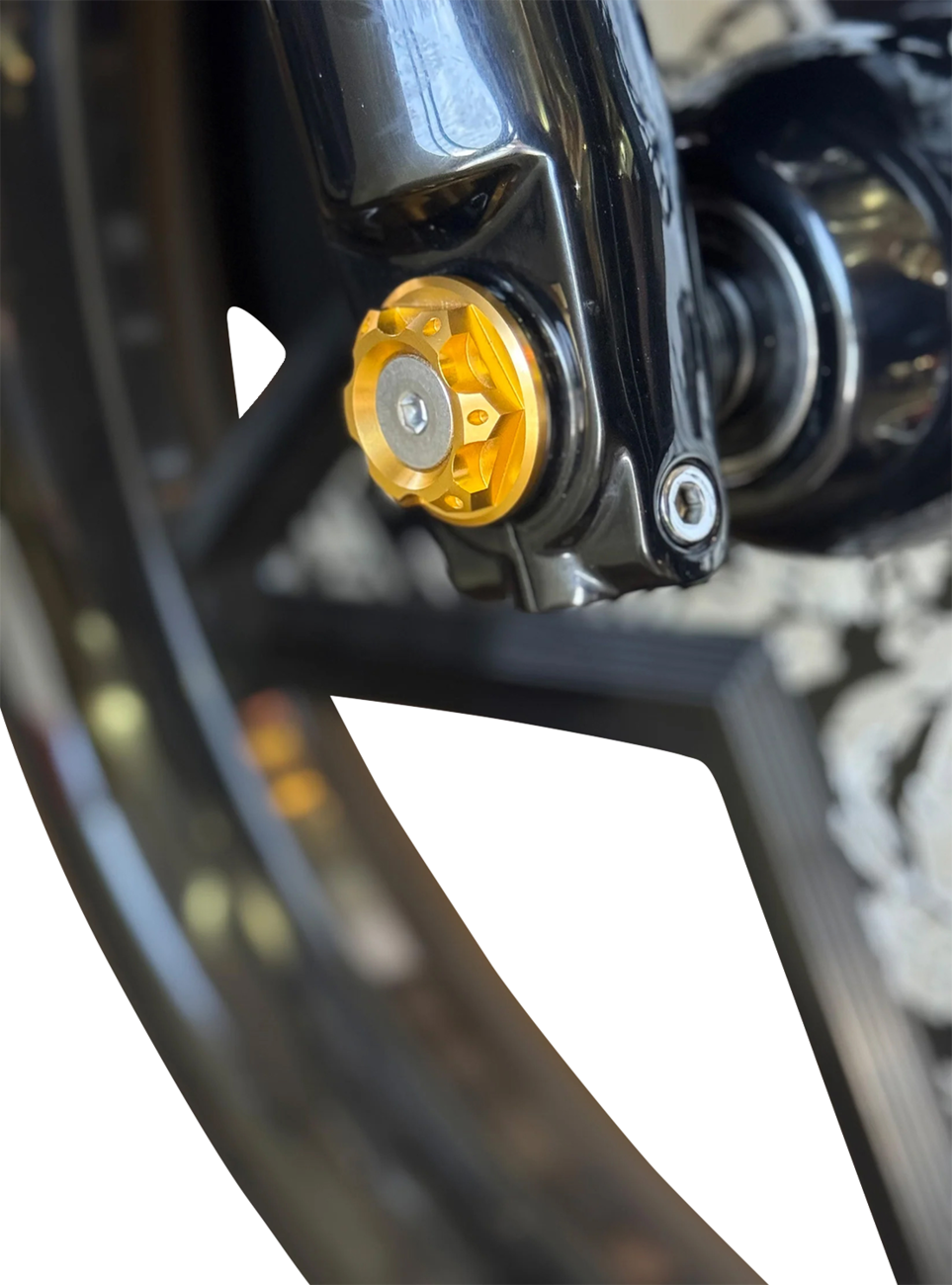 Paul Yaffe Bagger Nation Y-Axle With Turret Style Axle Cover Kit - Custom - Front - Gold - 25 MM
