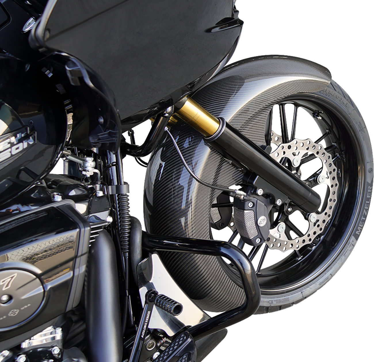 Arlen NESS 21" Front Fender - Fat Wrapper - Carbon Fiber - HD Touring '24-'25