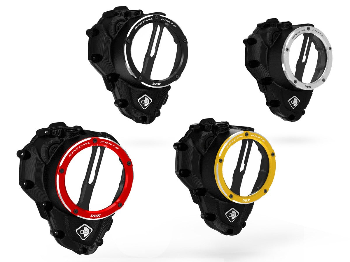 Ducabike DBK Ccdv16 Triumph Clear Clutch Cover Oil Bath 3D-EVO - BLACK-RED
