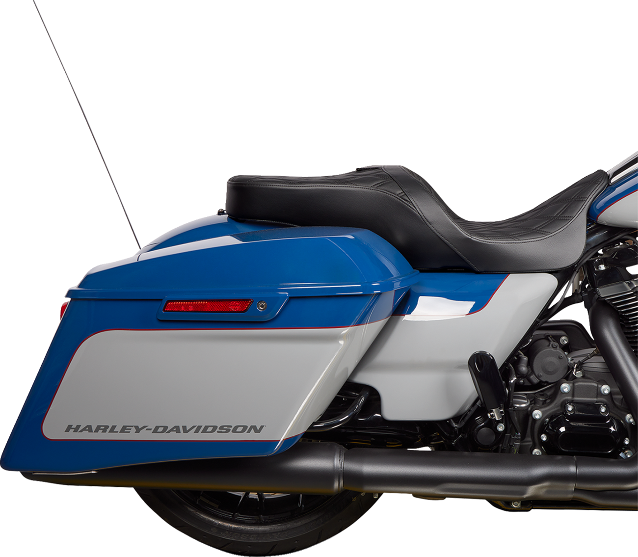 Drag Specialties Seats Freedom Seat - Vinyl - Double Diamond Black Stitch - FLH '09-'23