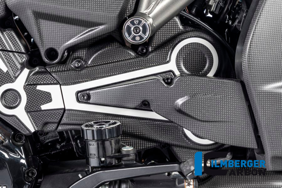 Ilmberger Carbon Cam Belt Covers With Chrome Decal Ducati XDiavel 2016 - Matte