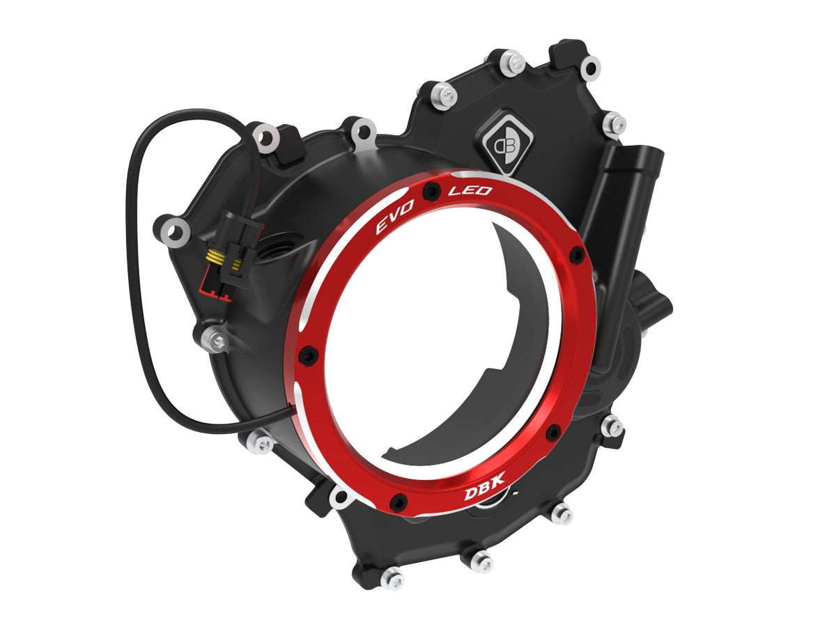 Ducabike DBK Clear Clutch Cover EVO LED Ducati V2 - BLACK-RED