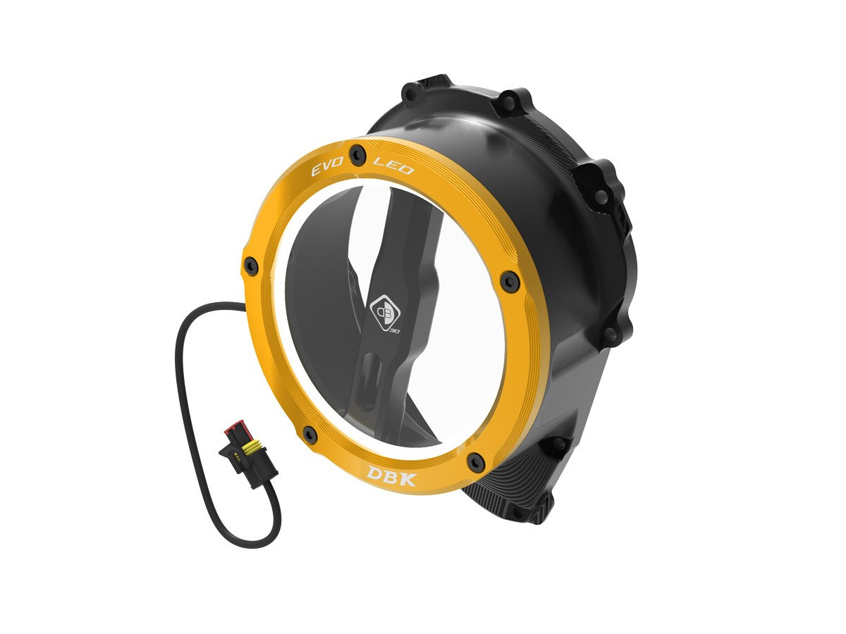 Ducabike DBK Ccdvl19 Triumph 765 Clear Clutch Cover 3D-EVO LED - BLACK-GOLD