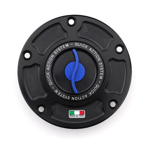 TWM Quick Action CNC Aluminum Gas Cap For Aprilia - TAPR.01 - Blue