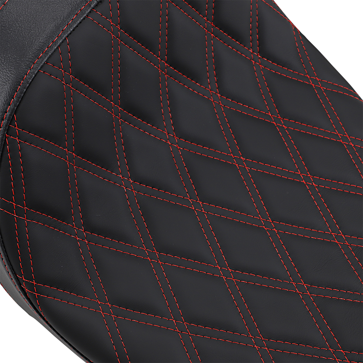 Drag Specialties Seats Predator 2-Up Seat - Double Diamond - Red Stitching - FL '08-'23
