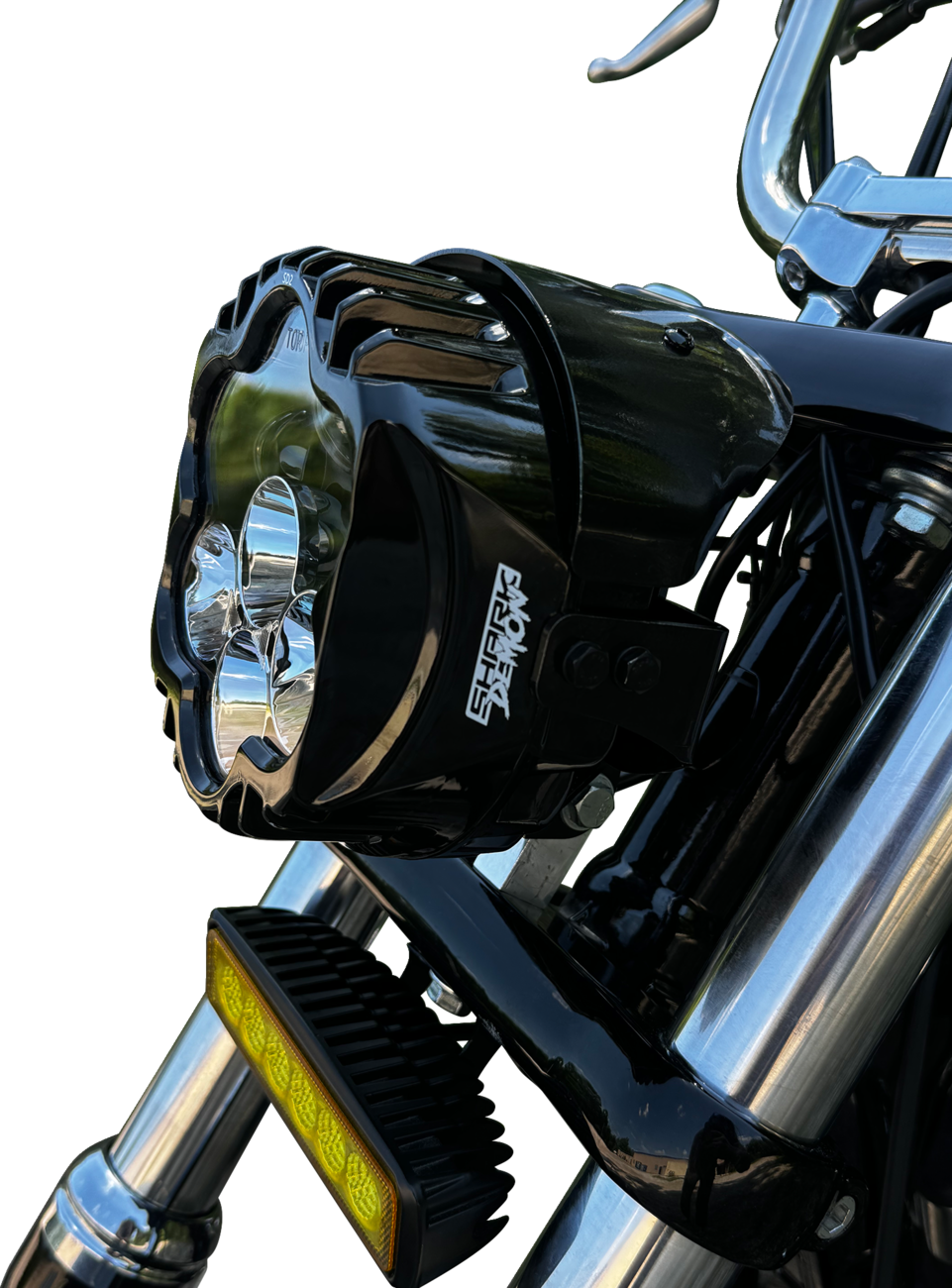 Custom Dynamics LED Headlight - Shark Demon® - Pedestal Mount
