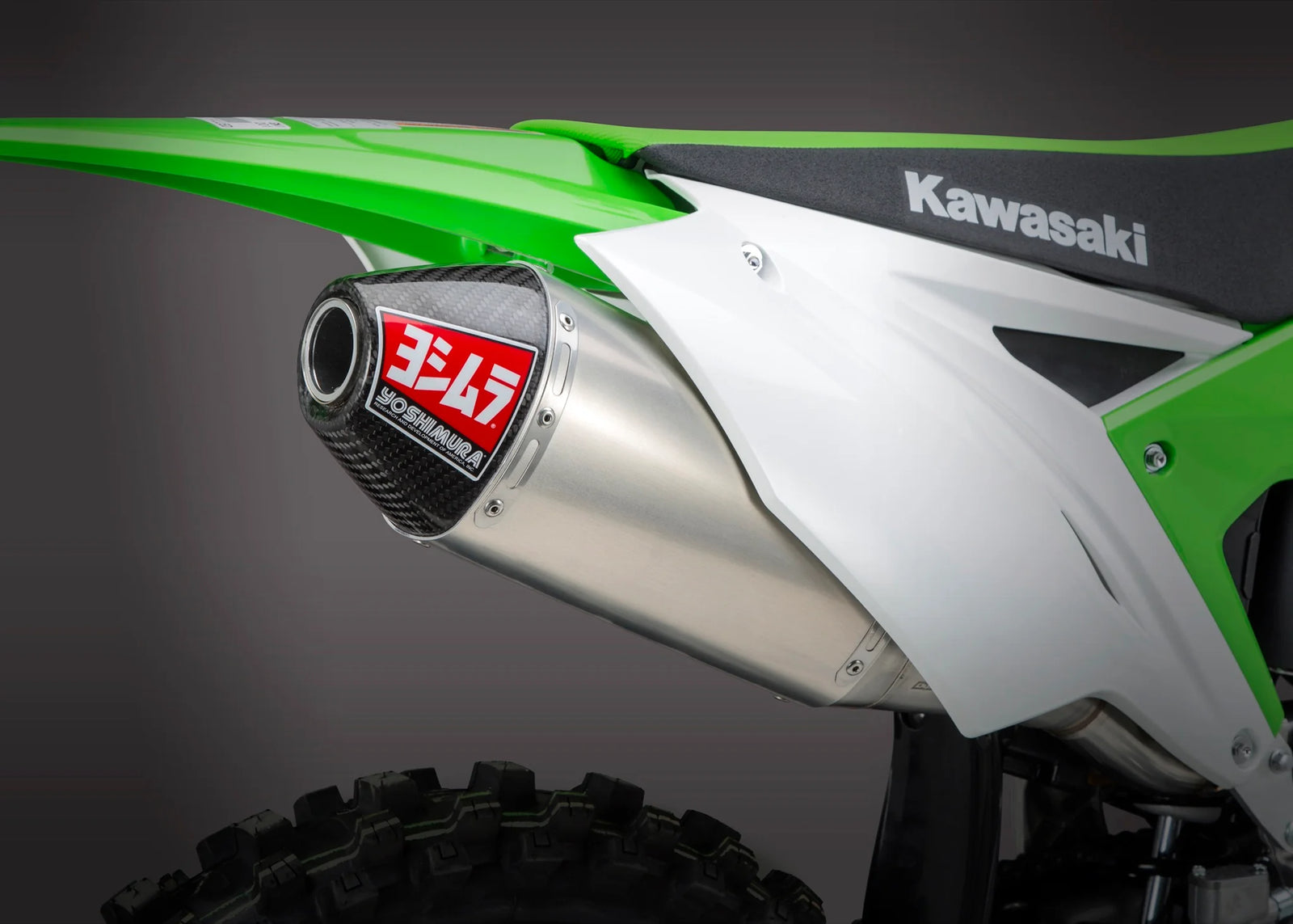 Yoshimura KX250F 17-20 RS-4 Stainless Slip-On Exhaust, W/ Aluminum Muffler