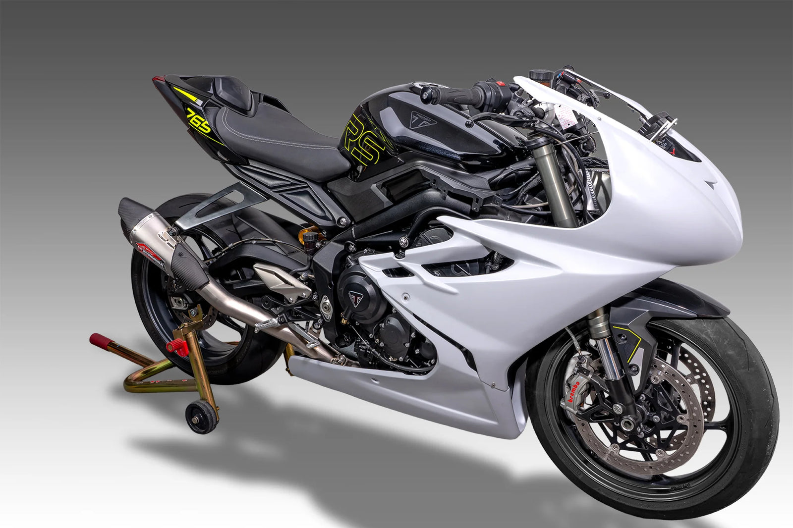 Yoshimura Street Triple 765 23-26 RACE AT2 Titanium Full Exhaust, W/ Titanium Muffler