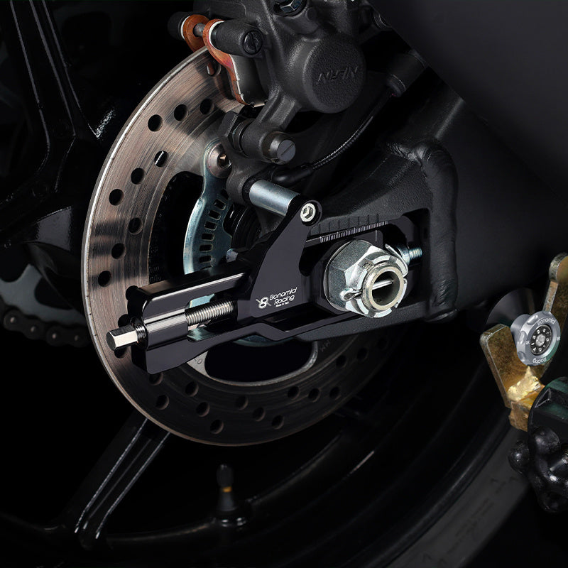 Bonamici Racing Chain Adjuster With Caliper Support - Kawasaki ZX-6R - BLACK