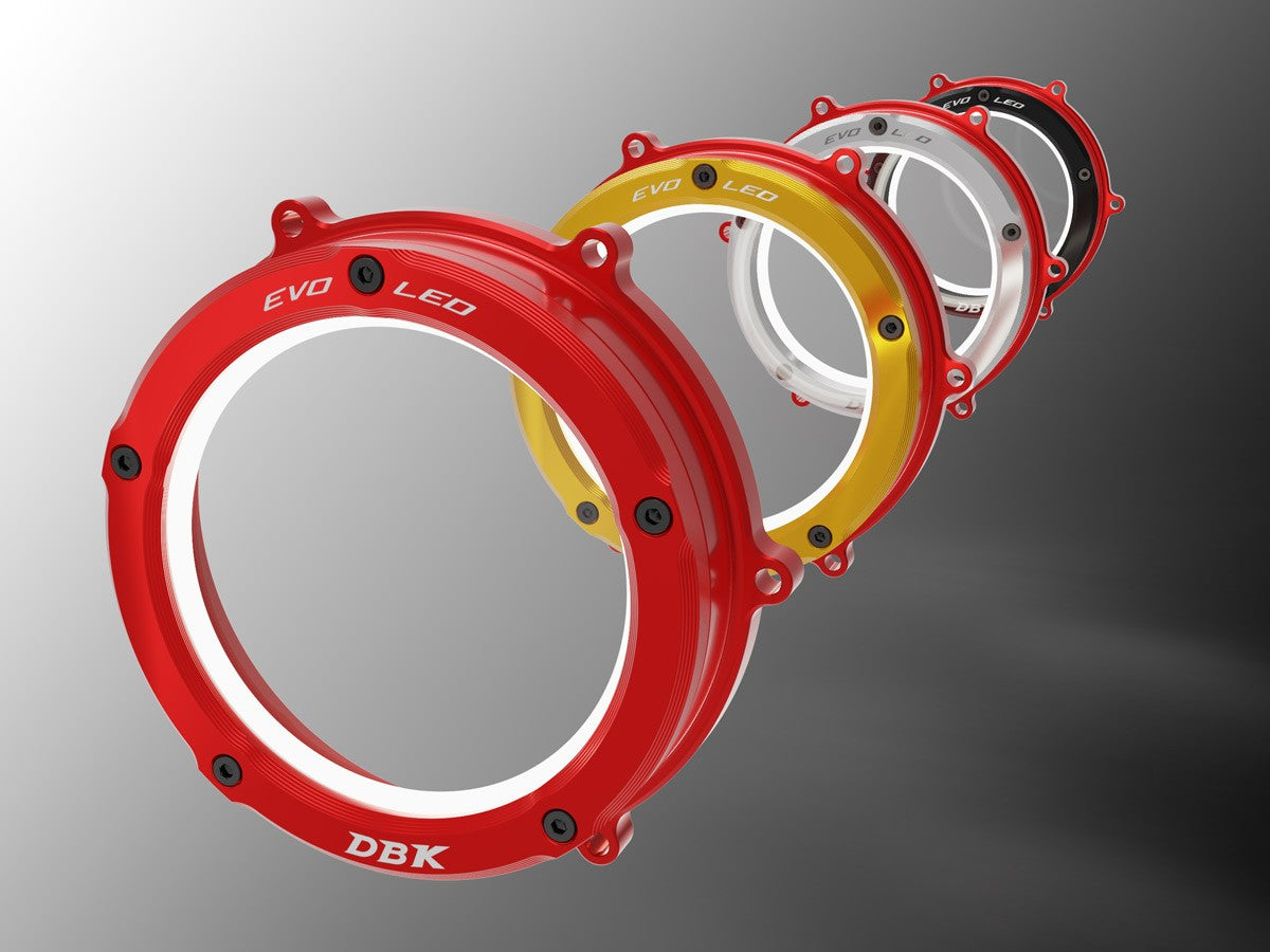 Ducabike DBK CCV4L01 Evo LED Clear Clutch Cover - BLACK-RED