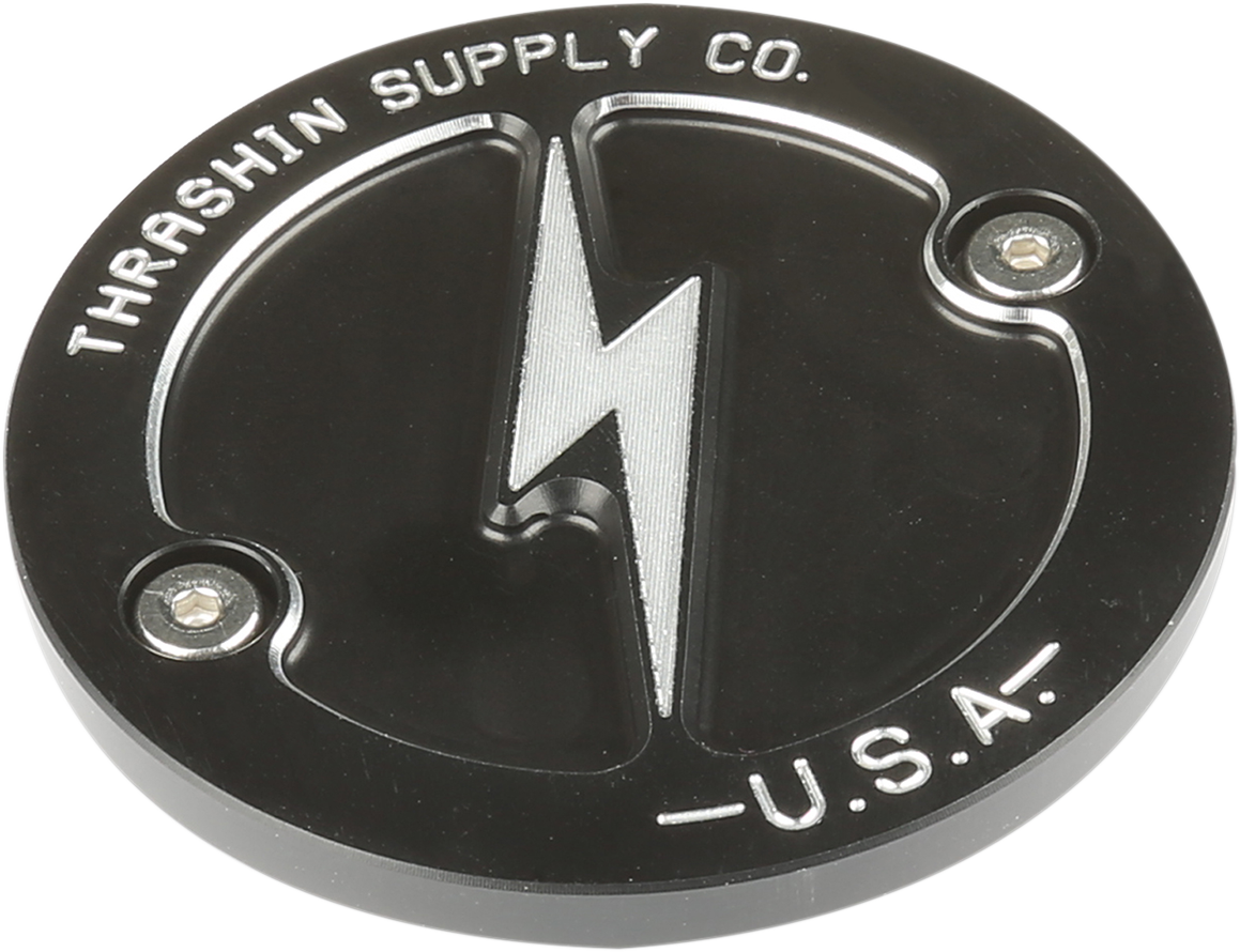 Thrashin Supply CO. Points Cover - Dished - Black - 2 Hole - M8
