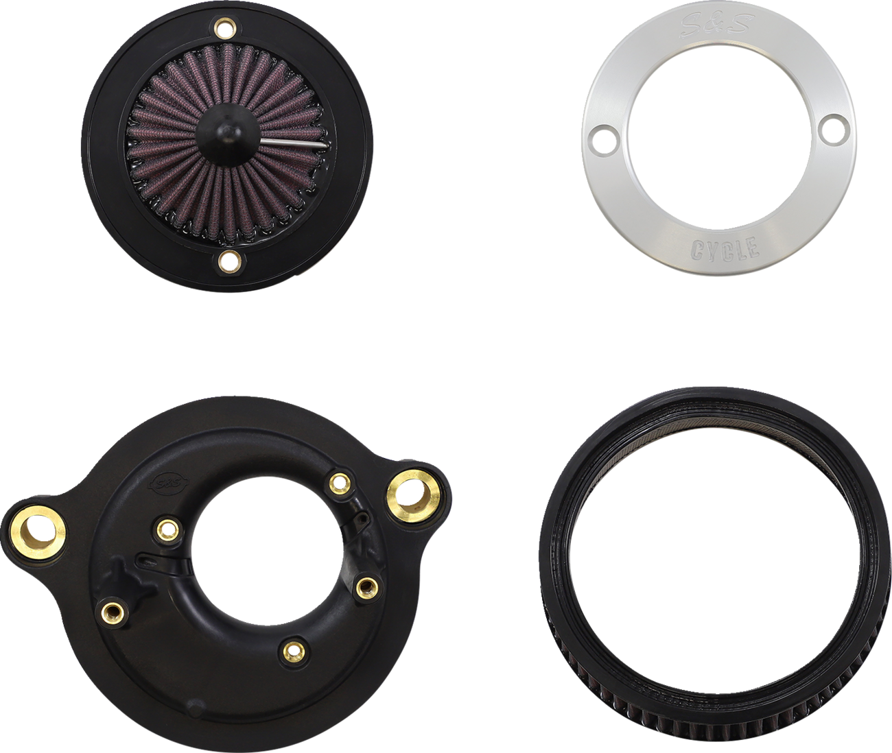 S&S Cycle Air Stinger Stealth Air Cleaner Kit - Chrome Ring