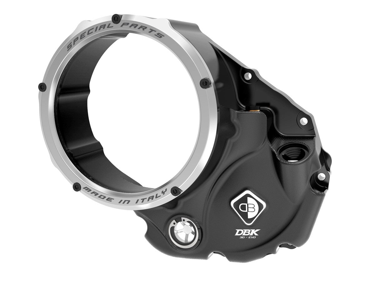 Ducabike DBK CCDV05 3D-EVO Clear Clutch Cover Oil Bath - BLACK-SILVER