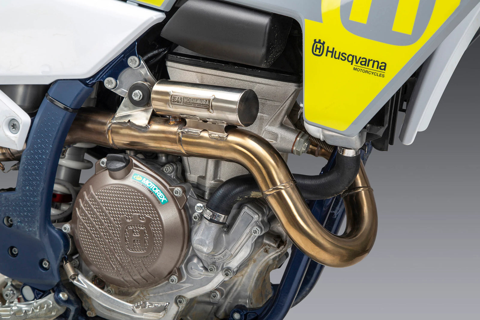 Yoshimura KTM 250/350sx-F / Husqvarna FC250/350 22-26 RS-12 Stainless Full Exhaust, W/ Aluminum Muffler