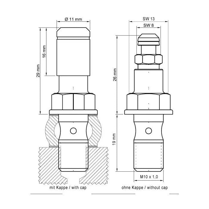 Stahlbus Banjo Bolt Quick Bleeder Valve With Dust Cap For Brembo