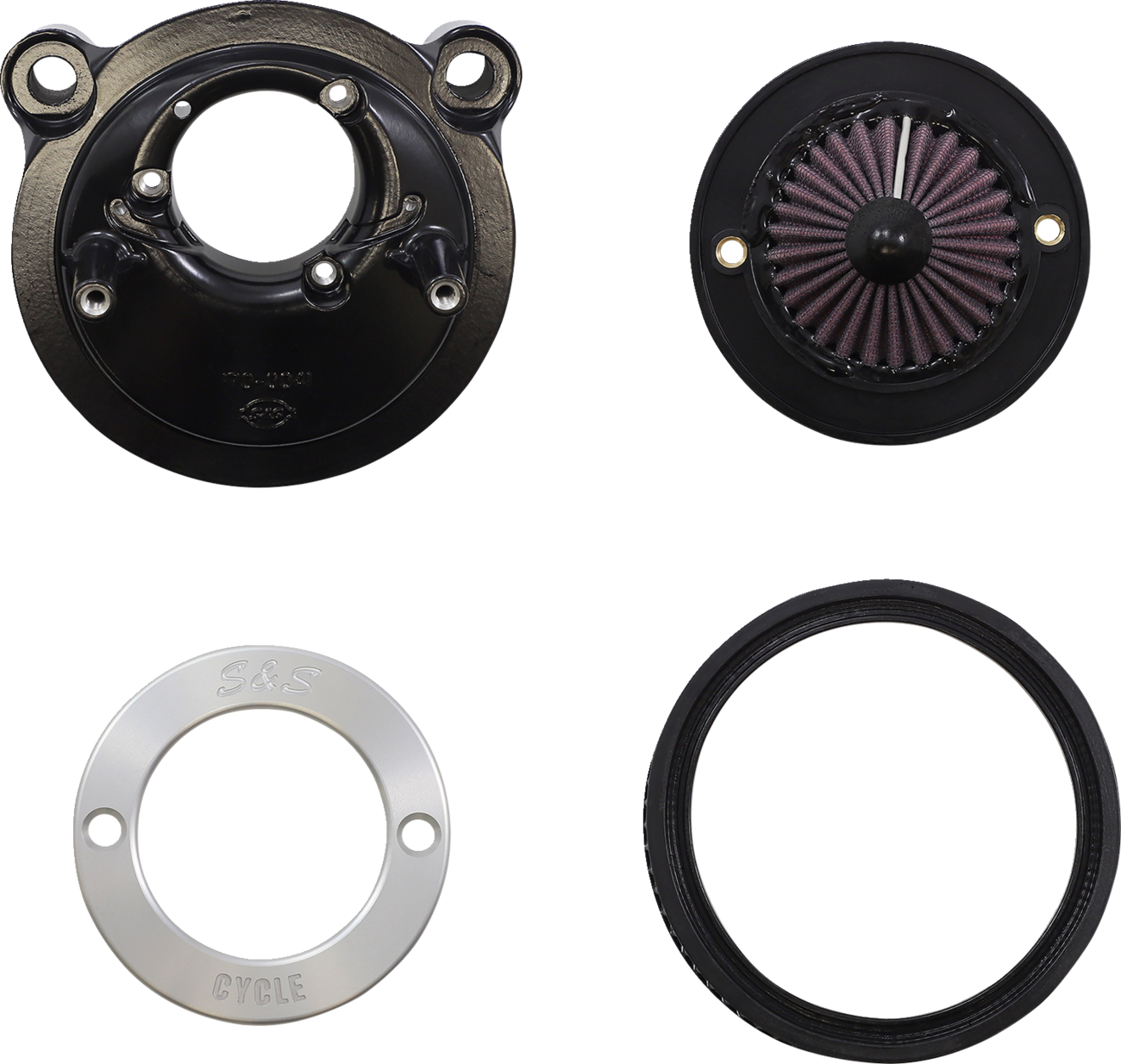 S&S Cycle Air Stinger Stealth Air Cleaner Kit - Black Chrome Ring
