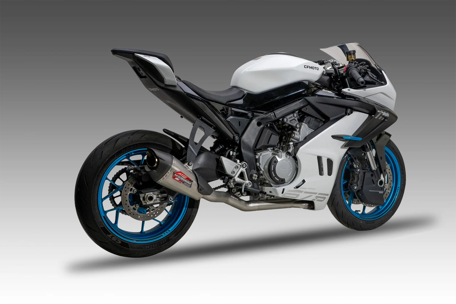 Yoshimura 675SS 2025-26 Race AT2 Stainless Full Exhaust, W/ Stainless Muffler