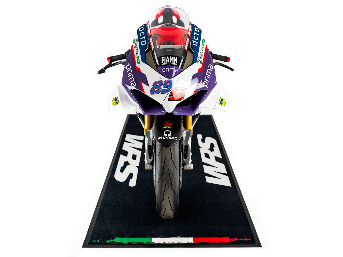 WRS Original Rectangular Motorcycle Carpet With Logo And Italian Flag