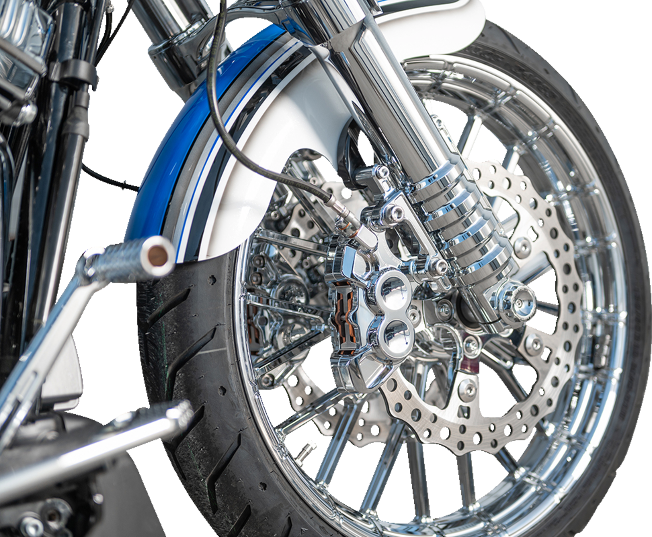 Arlen NESS Fork Legs - 49 MM - Chrome - For Factory Brake Caliper