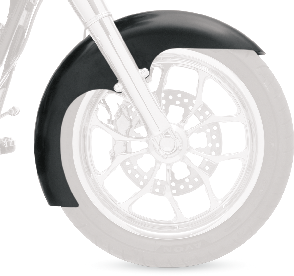 Klock Werks Level Front Fender - Black - 19" - HD Softail