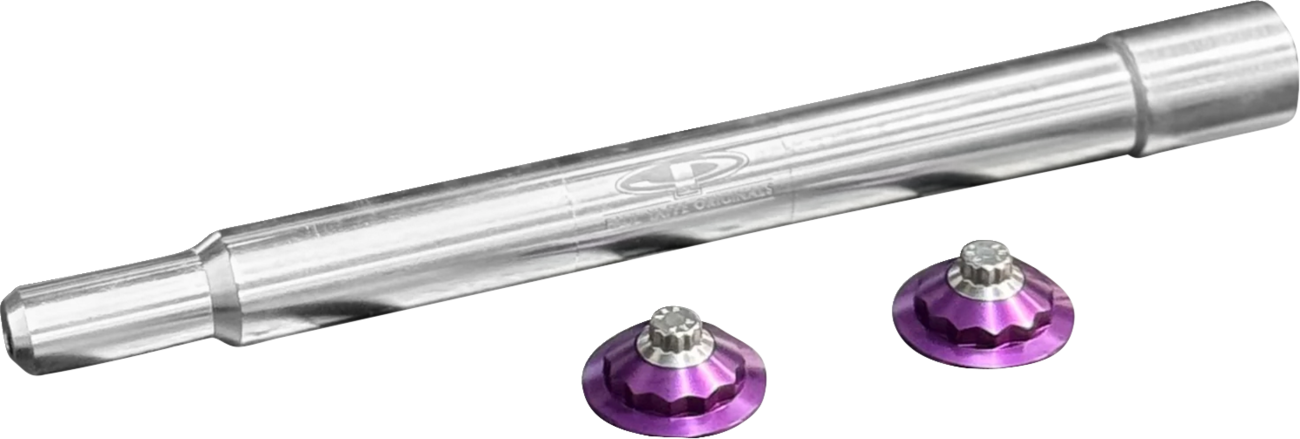 Paul Yaffe Bagger Nation Y-Axle With 12 Point Style Axle Cover Kit - Custom - Front - Purple - 25 MM