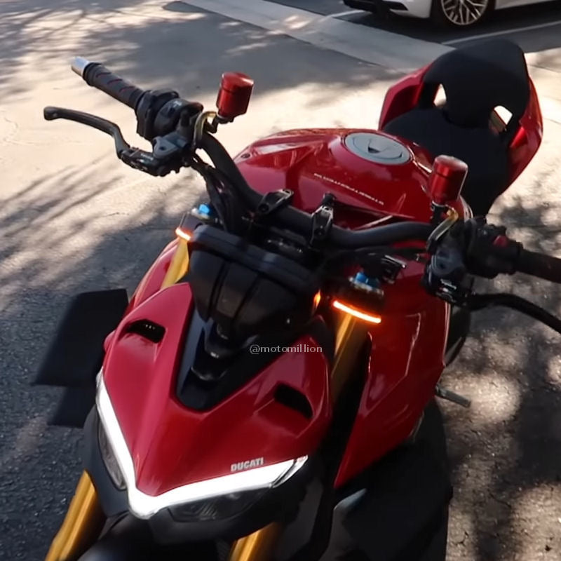 NRC Snap On Front Fork Mount LED Turn Signals for Streetfighter V4