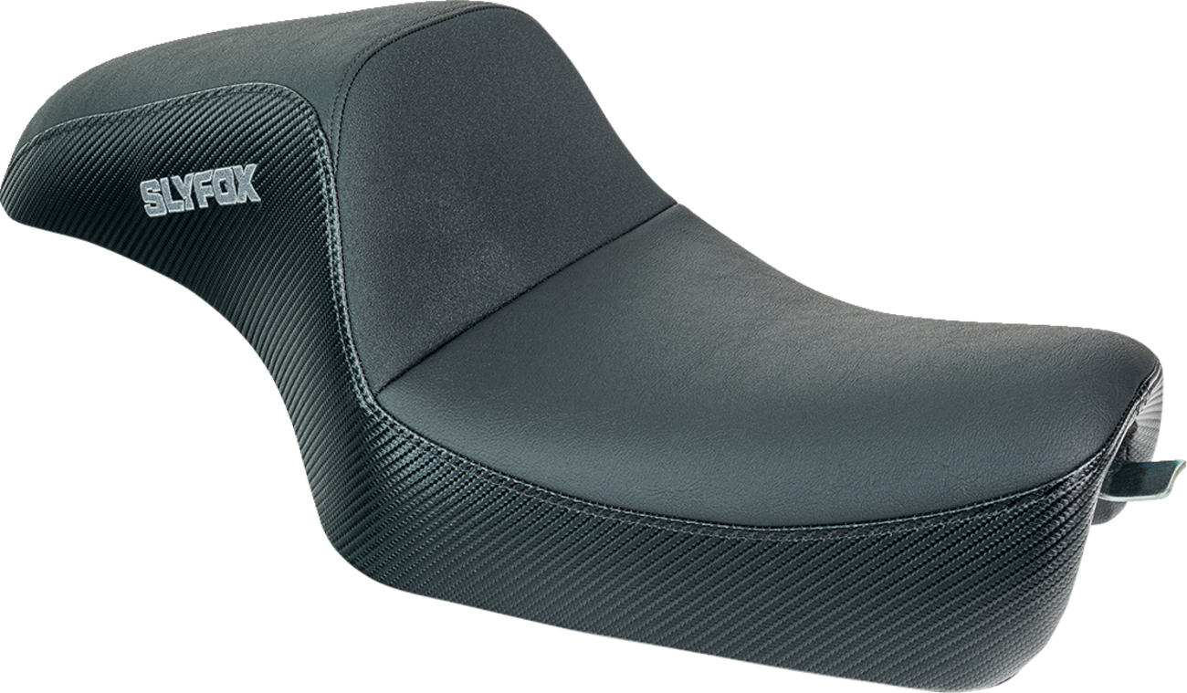 Slyfox Drifter Seat - Gray Logo - Black Vinyl W/ Slipstop - Carbon Fiber - XL '04-'22