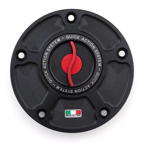 TWM Quick Action CNC Aluminum Gas Cap For Kawasaki - TKPR.03 - Red