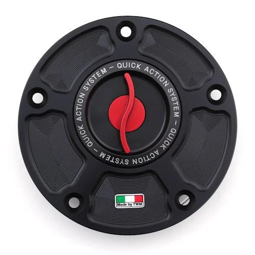 TWM Quick Action CNC Aluminum Gas Cap For Kawasaki - TKPR.03 - Red