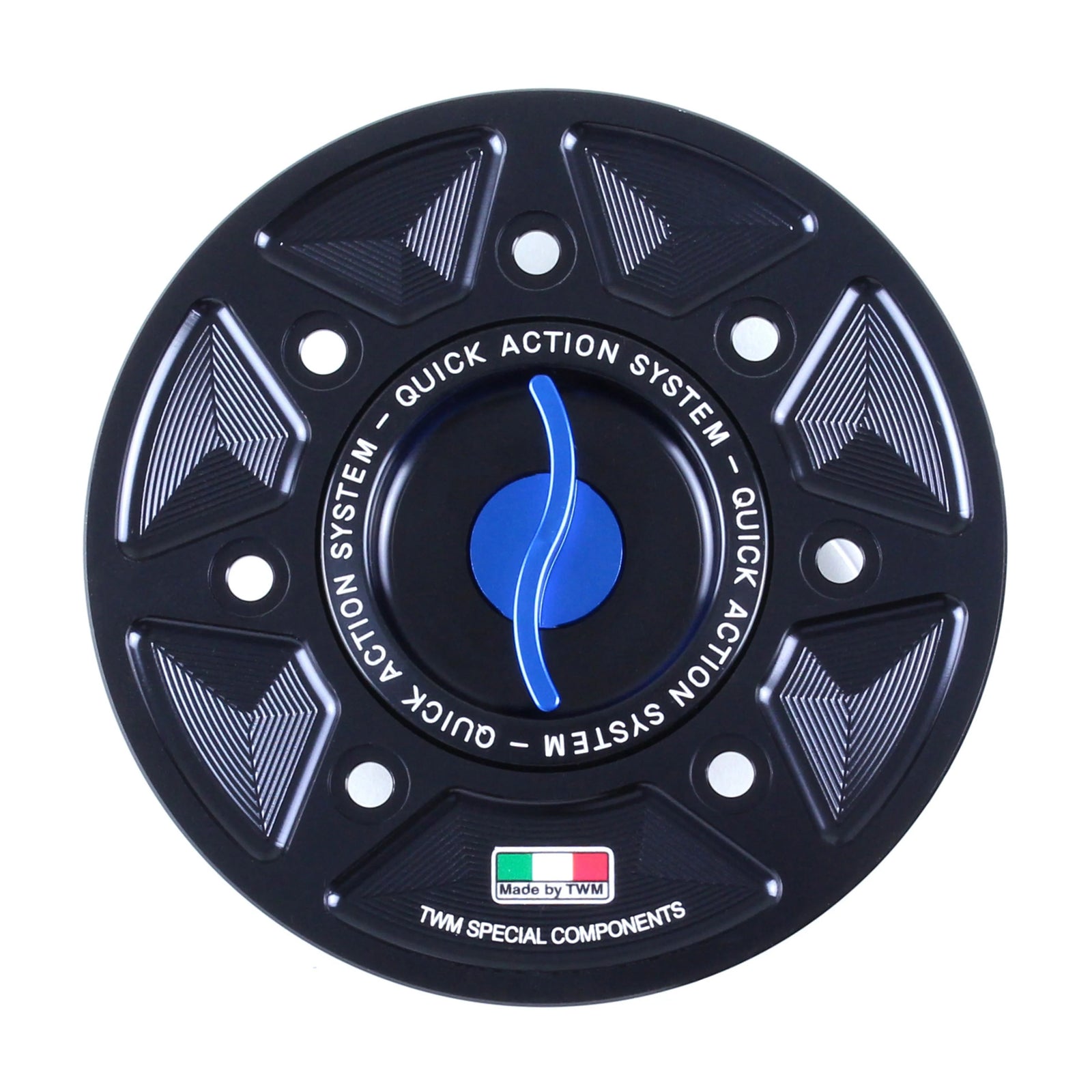 TWM CNC Aluminum Gas Cap / Fuel Cap with Blue Center Cap for Bimota Motorcycles