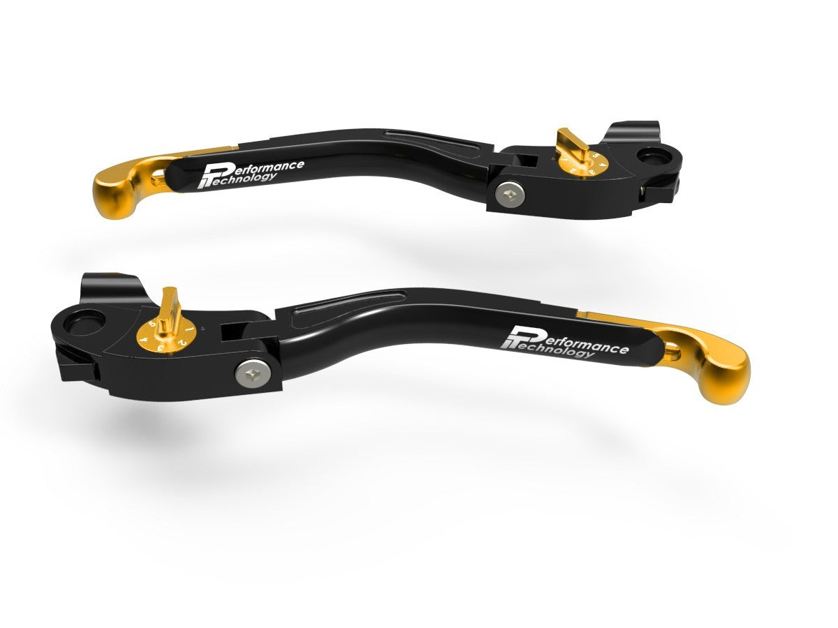Ducabike DBK LEA03 Brake / Clutch Adjustable Levers Eco GP 2 - BLACK-GOLD