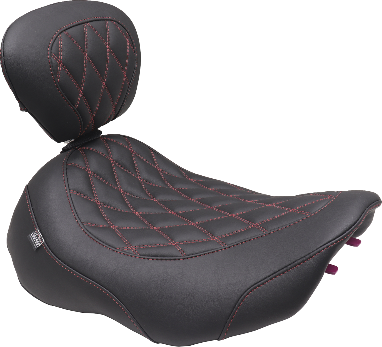 Mustang Wide Tripper™ Seat - Solo - Dark Cherry Stitching - FLT/FLH '23-'25