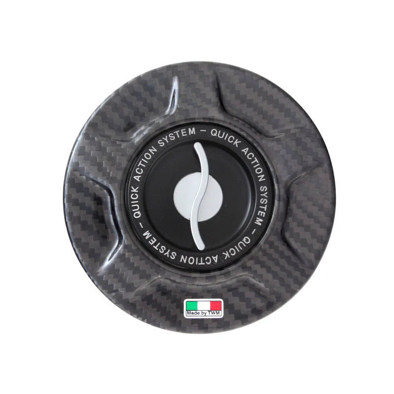TWM Quick Action Carbon Fiber Gas Cap For S1000RR - TBMWF.02 - Silver