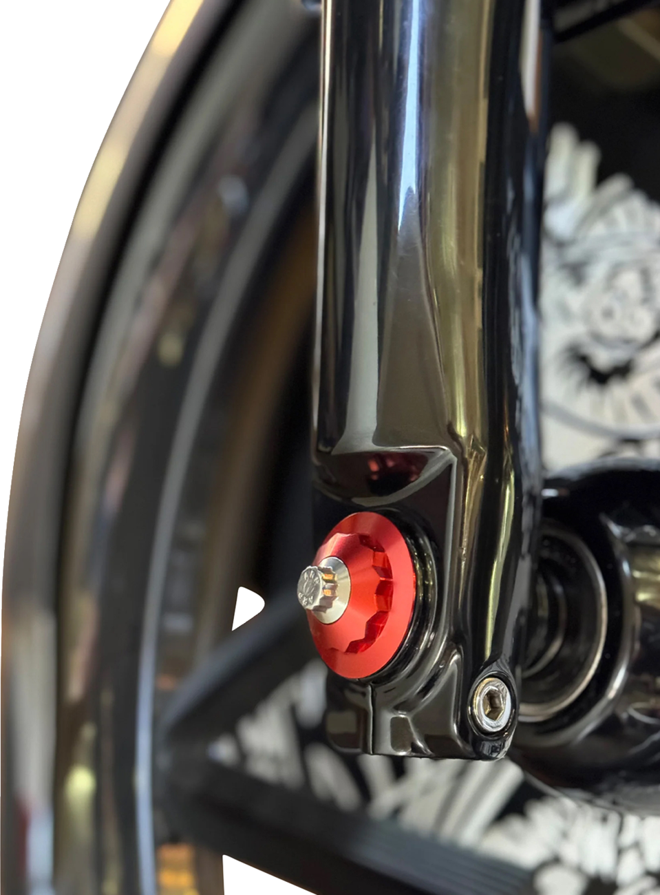Paul Yaffe Bagger Nation Y-Axle With 12 Point Style Axle Cover Kit - Custom - Front - Red - 1"