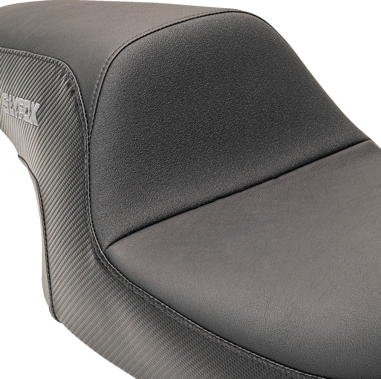 Slyfox Drifter Seat - Gray Logo - Smooth Vinyl - Carbon Fiber - FL '97-'07