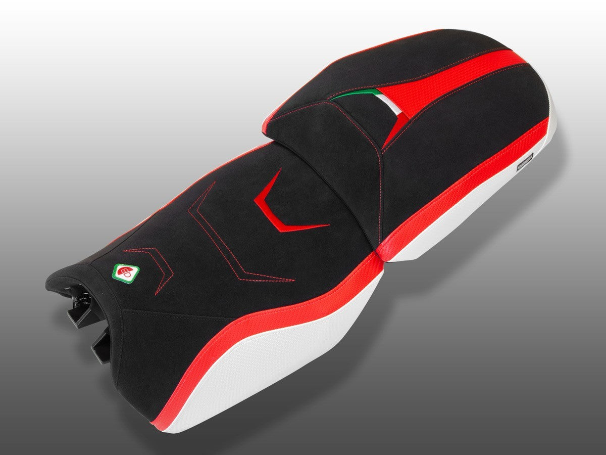 Ducabike DBK Csmtsv4c01 MTS V4 Comfort Seat Cover - BLACK-RED-WHITE