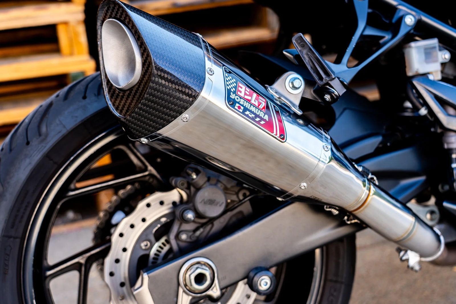 Yoshimura GSR750 2011-16 / GSX-S750 17-23 R-11 Stainless Slip-On Exhaust, W/ Stainless Muffler