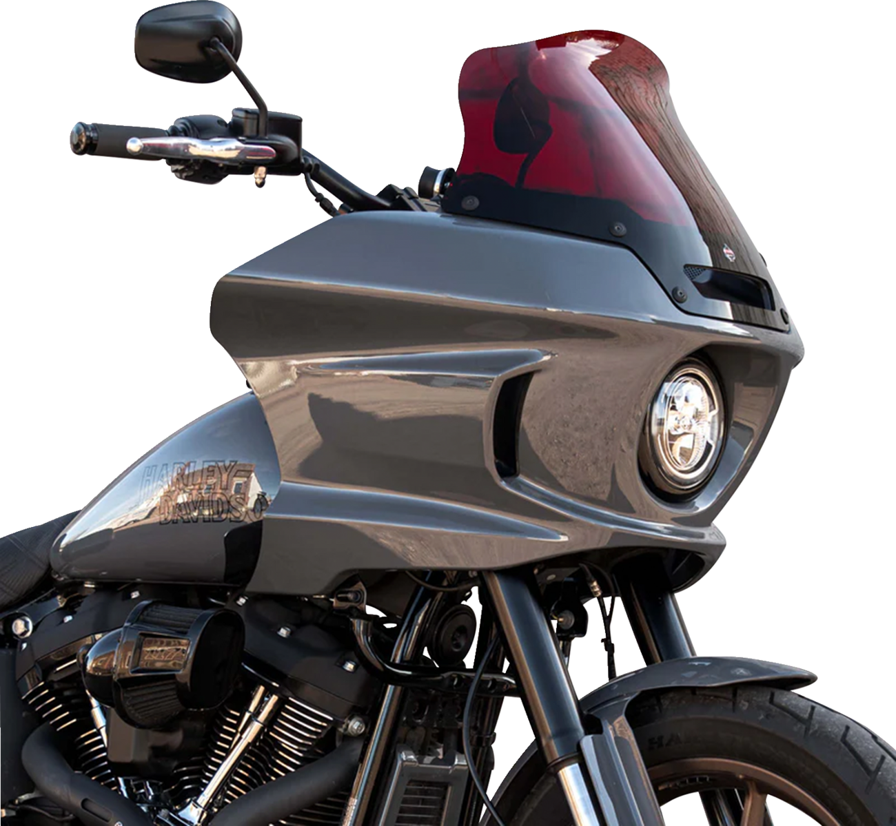 Klock Werks Kolor Flare® Windshield - 8" - Red - '22-'25 FXLRST