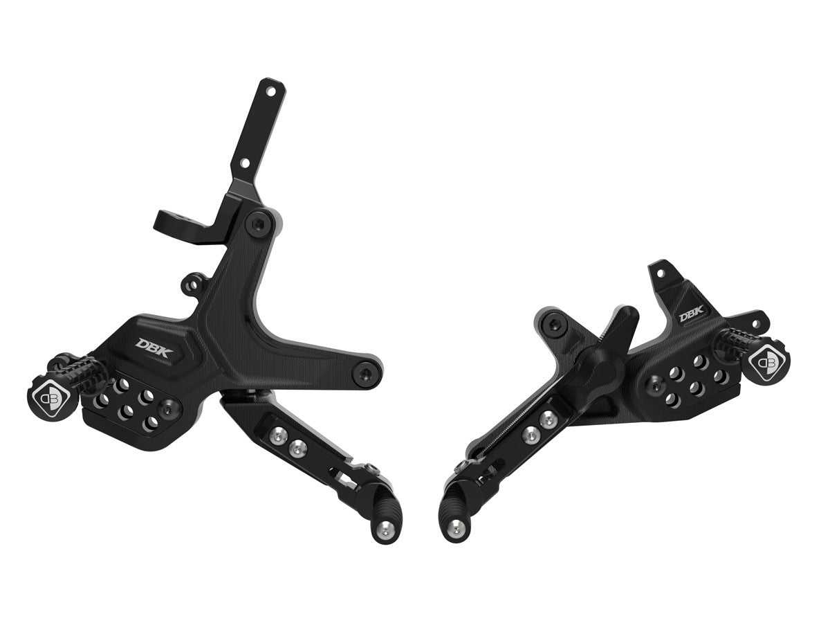 Ducabike DBK Adjustable Rearsets Ducati Streetfighter V2 2025 - BLACK ECO FIXED FOOT PEGS