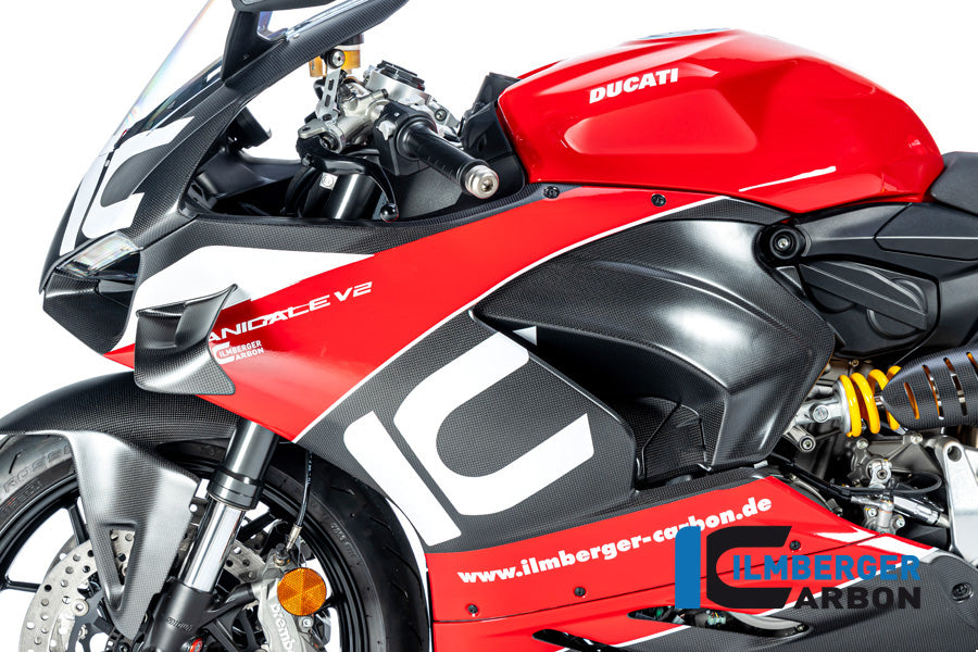 Ilmberger Carbon Fairing Side Panel Left Side Prepared For Winglet Ducati Panigale V2 - Matte