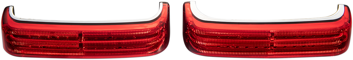 Custom Dynamics Saddlebag LED Lights - Sequential - Chrome/Red